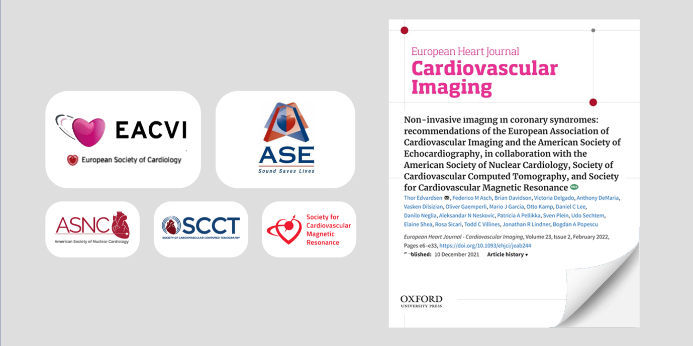 An illustration with logos from well known associations in the field of Cardiac Health side-by-side and a view of the cover of the European Heart Journal