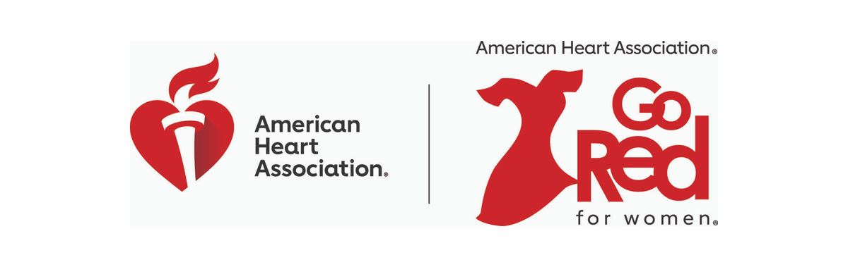 An illustration with two logos. The first for American Heart Association. The second for the American Heart Association.
