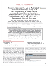 2020 ASE/SCCT/SCMR Recommendations on the Use of Multimodality Cardiovascular Imaging in Young Adult Competitive Athletes