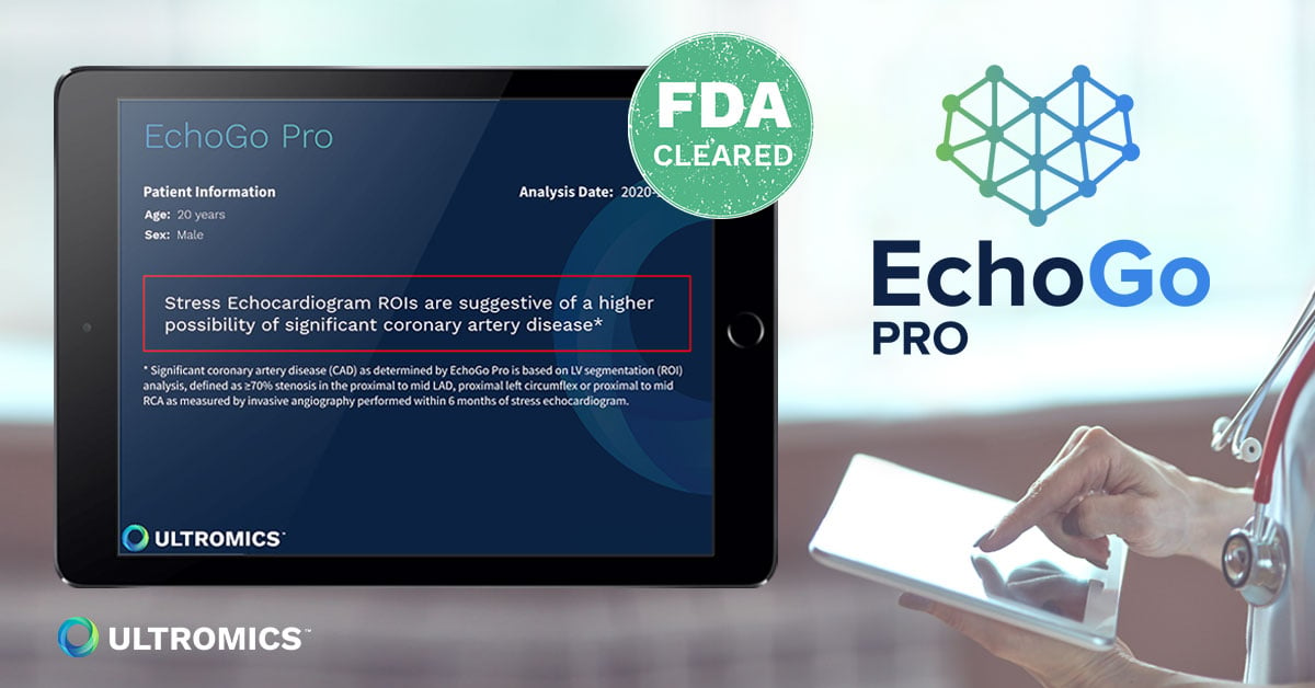 Ultromics receives FDA clearance for EchoGo Pro; a first-of-kind solution to help diagnose CAD
